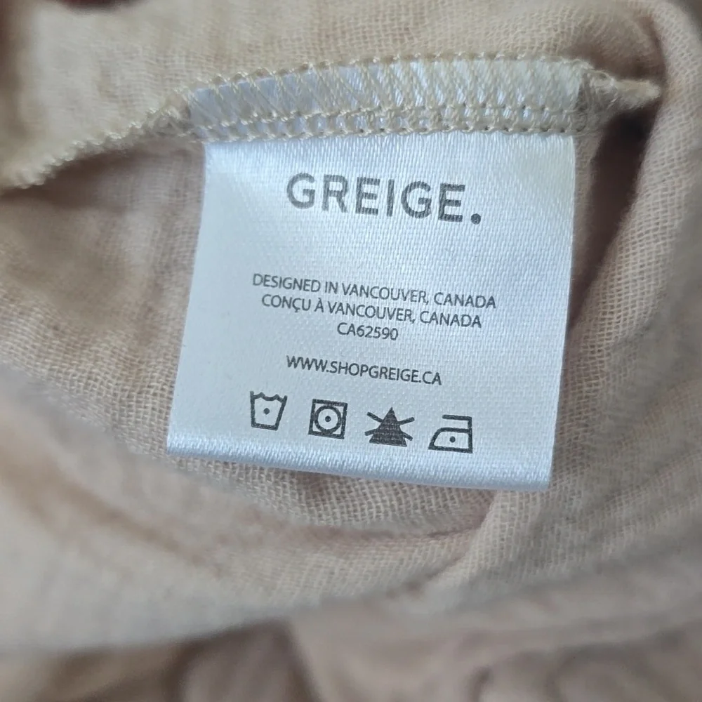 GREIGE Organic Cotton Overalls Sz 4 Unisex